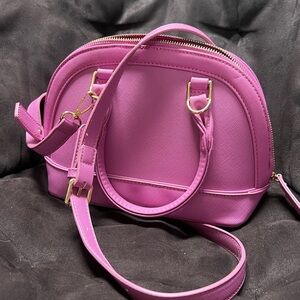 Fuchsia Structured Crossbody Bag ~ Gold Hardware, Adjustable Strap, Like New